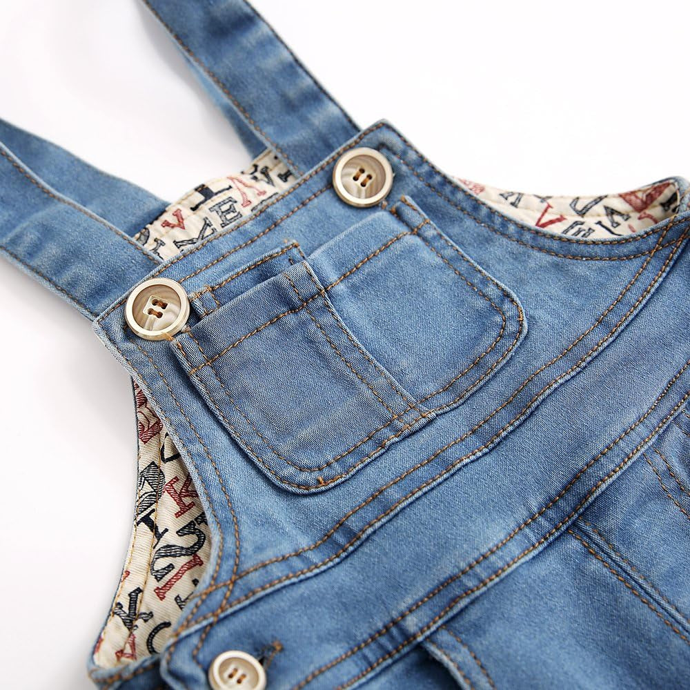Stylish Baby & Little Boys/Girls Blue & Black Denim Overalls - Perfect Jean Workwear for Your Little Ones!