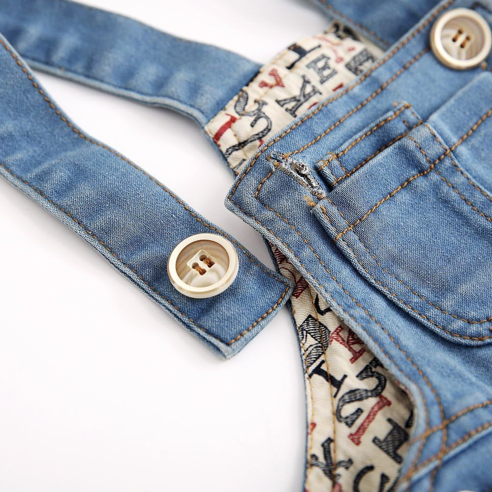 Stylish Baby & Little Boys/Girls Blue & Black Denim Overalls - Perfect Jean Workwear for Your Little Ones!