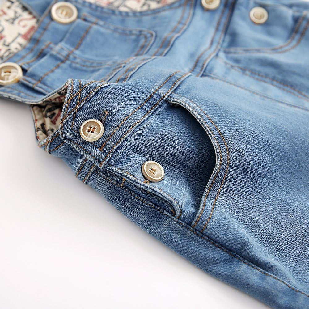 Stylish Baby & Little Boys/Girls Blue & Black Denim Overalls - Perfect Jean Workwear for Your Little Ones!